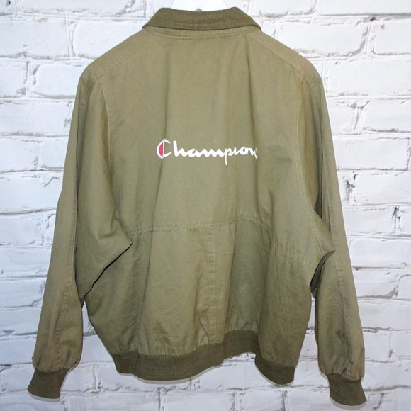 Champion Vintage Army Green Bomber Jacket - Picture 2 of 6
